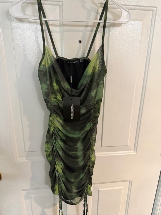 PrettyLittleThing Dresses & Skirts - PrettyLittleThing Olive & Black Ruched Cowl Mini Dress